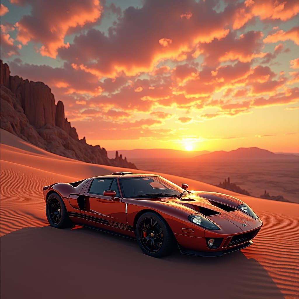 Ford GT40 at Sunset: Digital Matte Painting