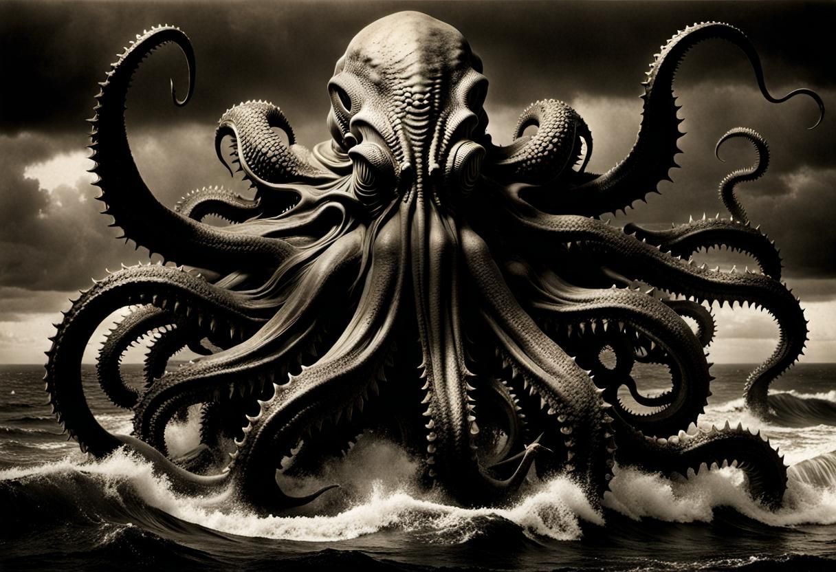 Colossal Cthulhu Spawn Arises from the Sea