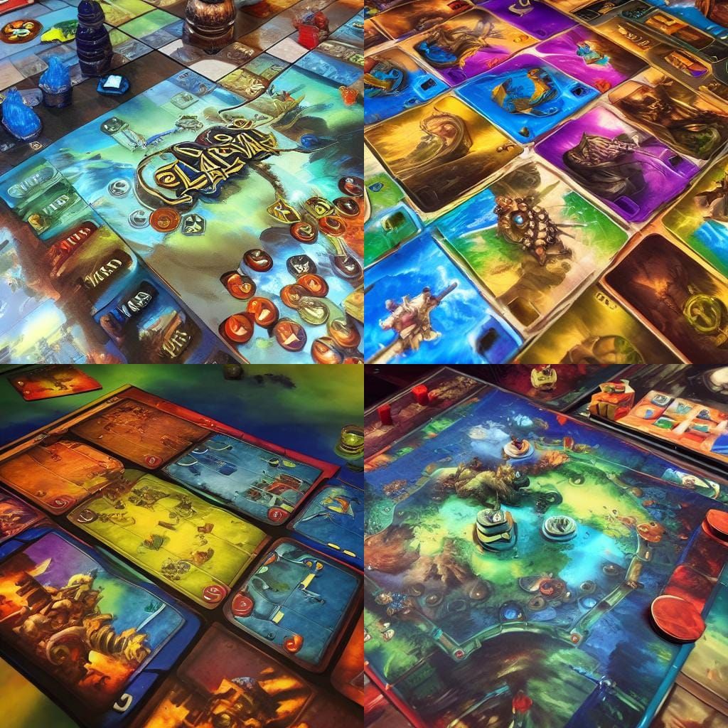 Hyperrealistic Board Game Concept Art with Dramatic Lighting