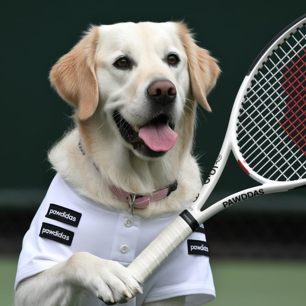 Golden Retriever Tennis Pro Mid-Serve