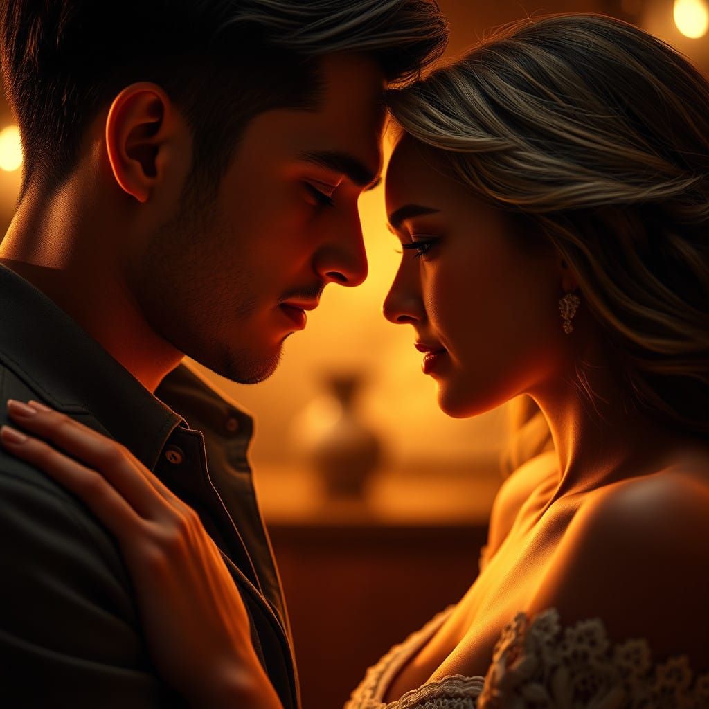Ethereal Couple in Golden Hush