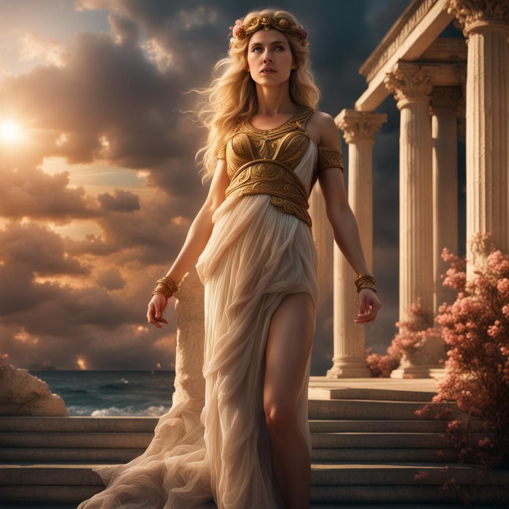 Aphrodite: Goddess of Love in Digital Matte Painting