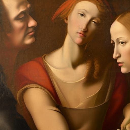 Renaissance Oil Painting with Brushstrokes