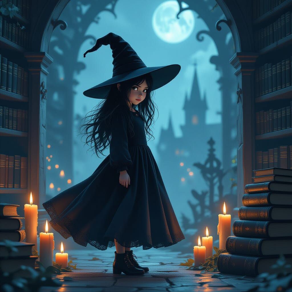 Witch's Mishap: Summoning a Vampire in Gothic Style