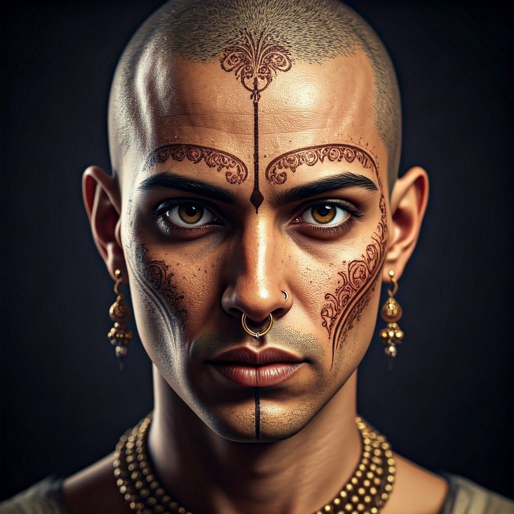 Hyperrealistic Tribal Portrait in Cinematic Style