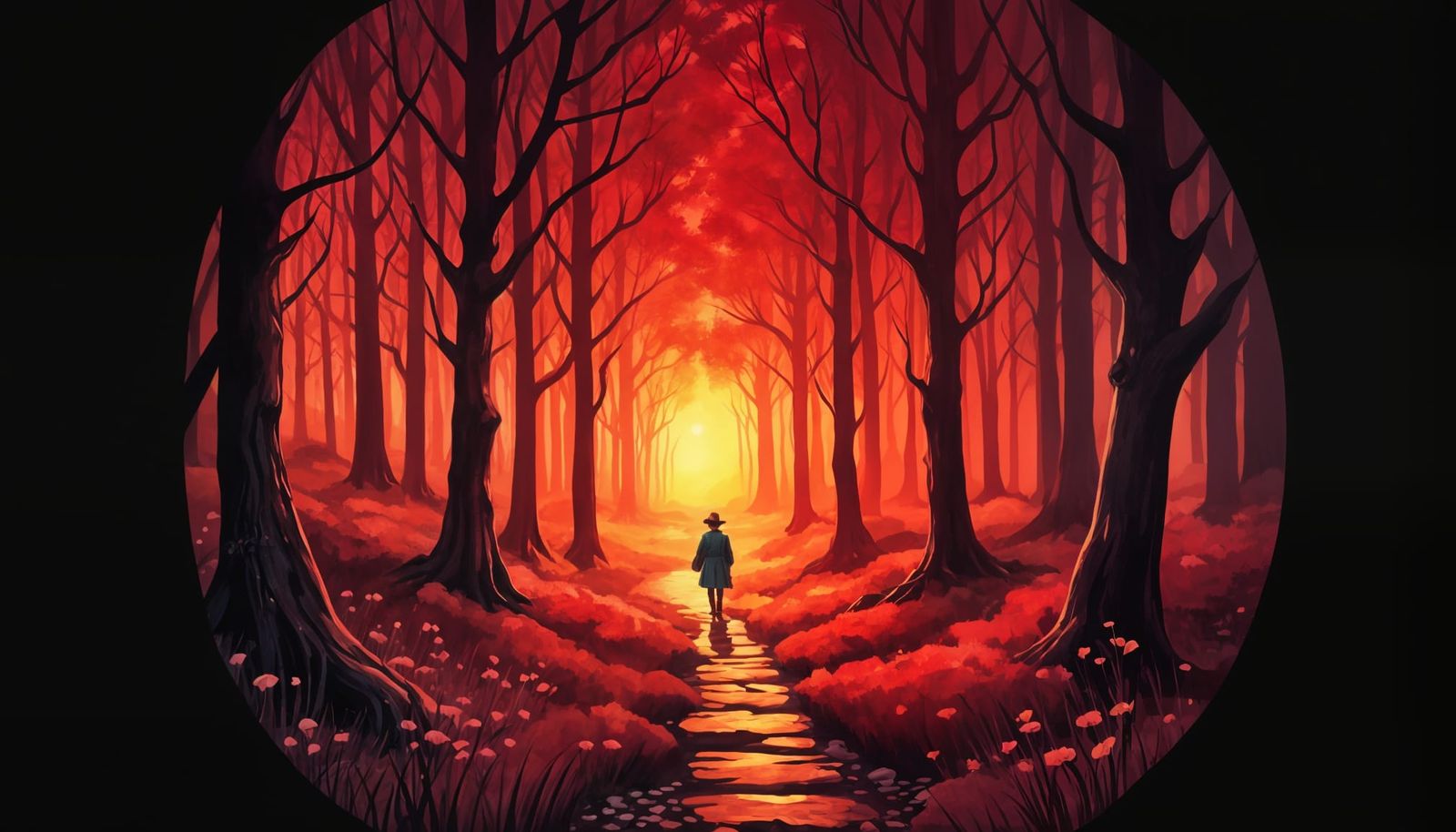 Whimsical Fairytale Sci-Fi Fantasy Landscape Illustration