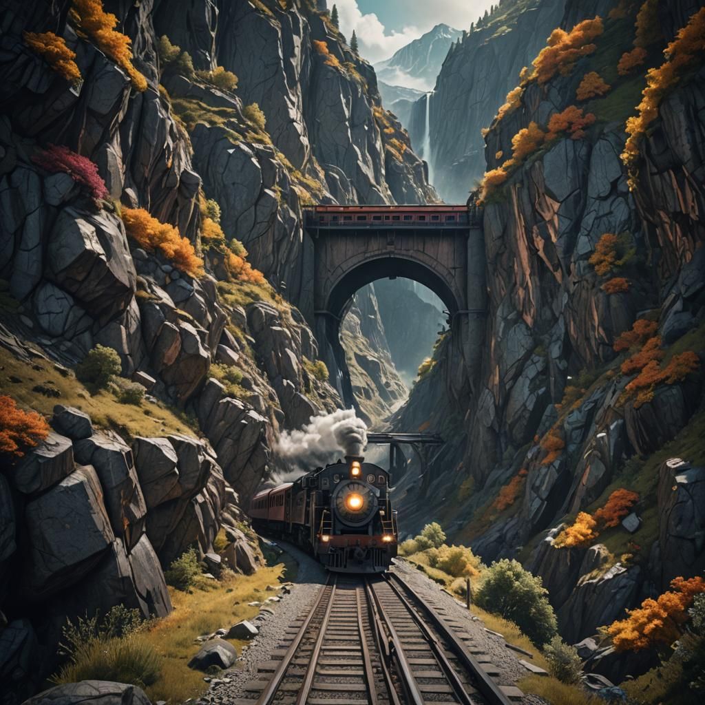 Train to Tunnel: Fantasy Matte Painting