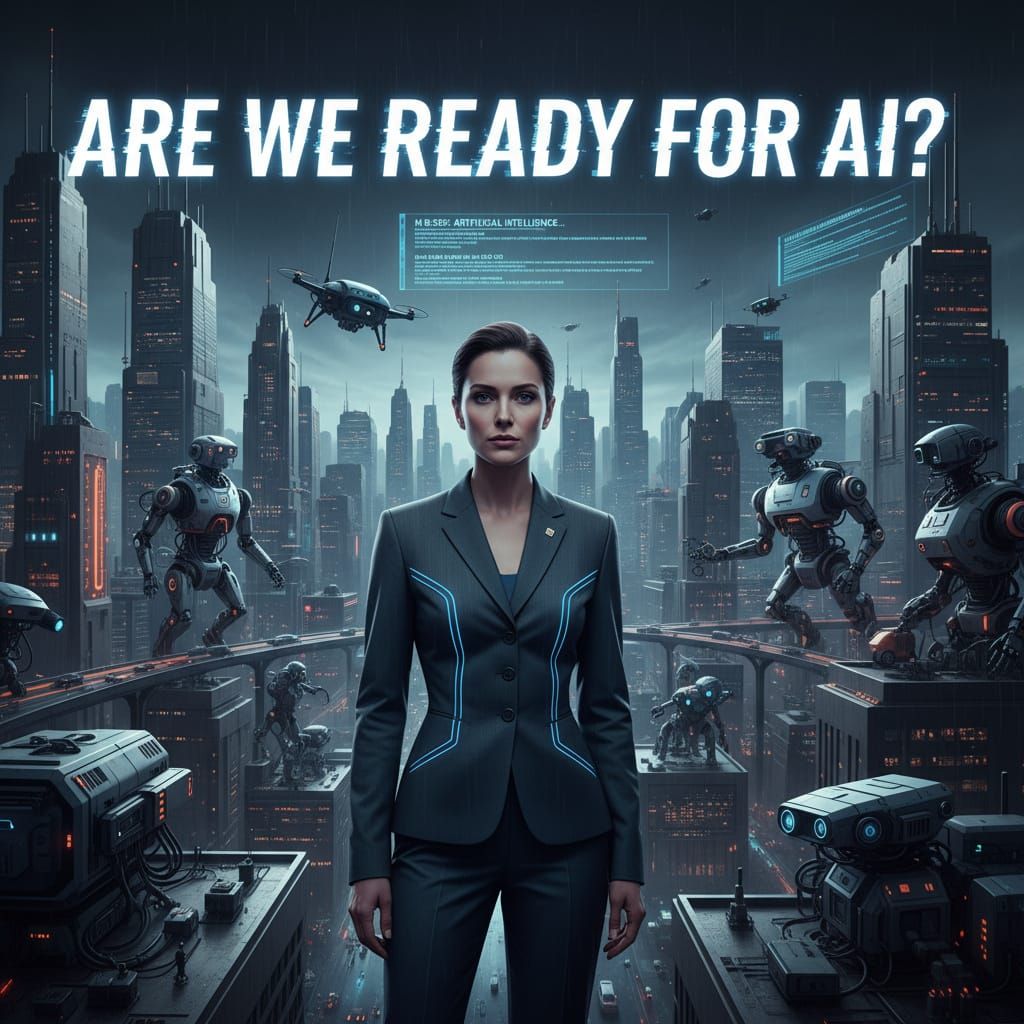 AI Accountability: Futuristic Documentary Scene