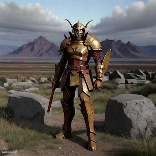 Stoic Spartan Warrior in Digital Art