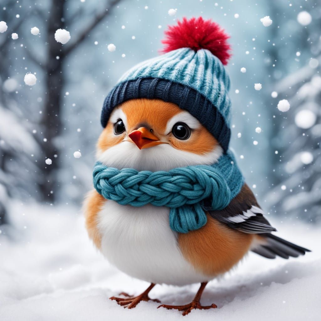 Winter Wonderland Birds Sing Joyfully Together