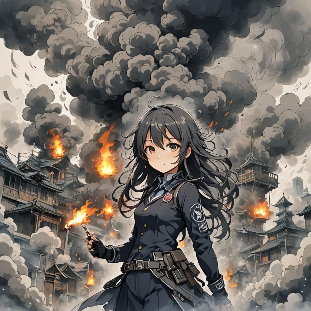 Ethereal Smoke Sculptures in Anime Style