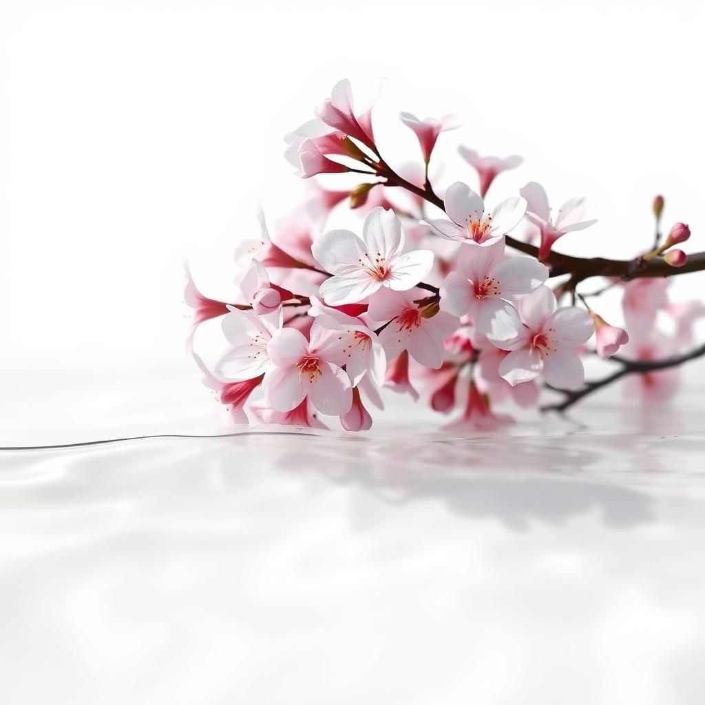 Delicate Cherry Blossoms in Minimalist Photography Style