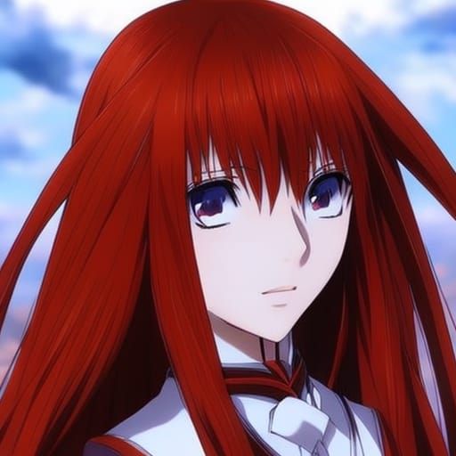 Realistic Red-Haired Anime Girl Illustration