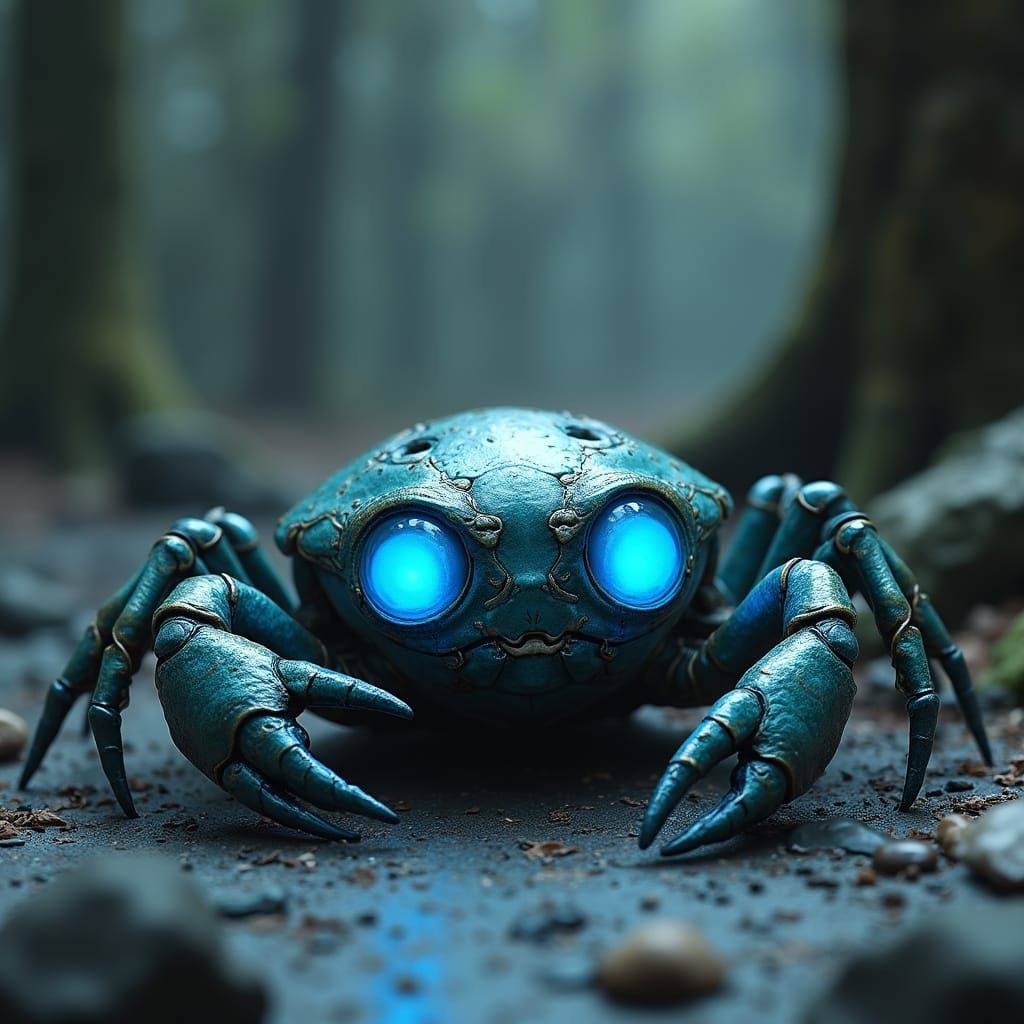 Alien Crab Creatures in Dark Sumi-E Style