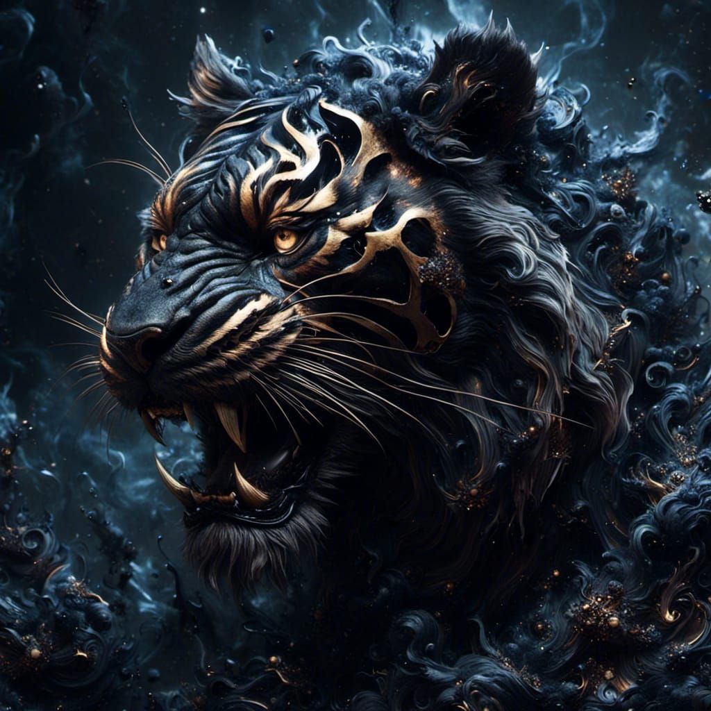 Decaying Demonic Tiger: A Hellish Vision