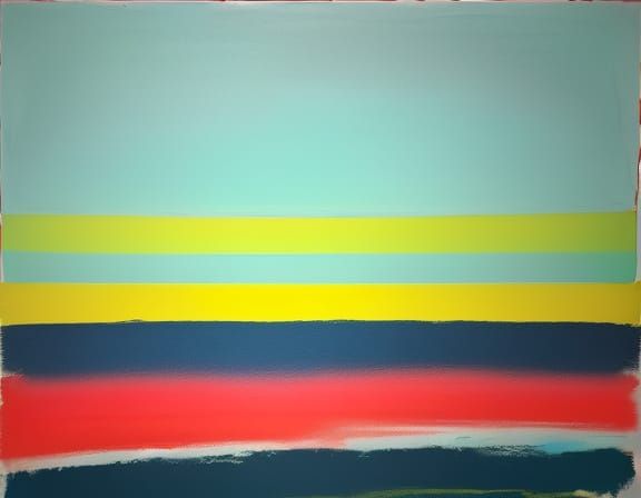 Vibrant Colorfield Stripes Abstract Expressionism Painting