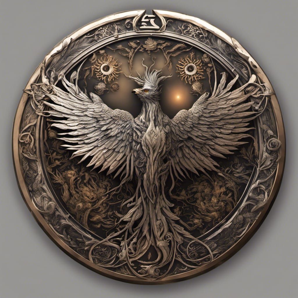 Cosmic Phoenix Coin: Symbol with Runes