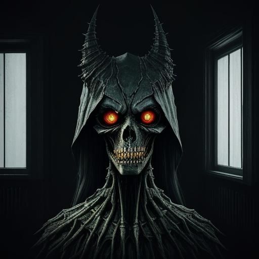 Macabre Creature Charges in Dark Bedroom