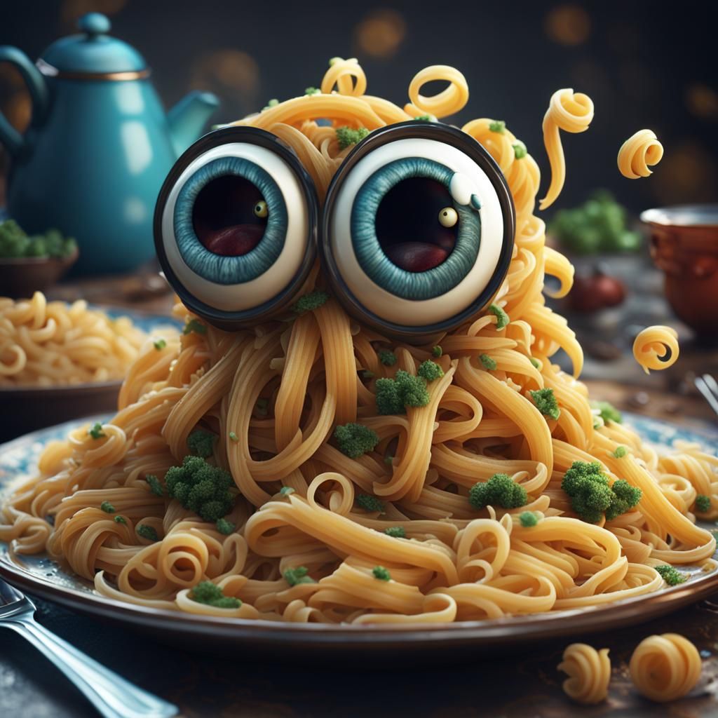 Pasta Monster Emerges: Detailed Fantasy Concept Art