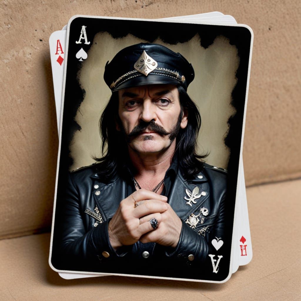 Ace of Spades Playing Card Featuring Lemmy Kilmister