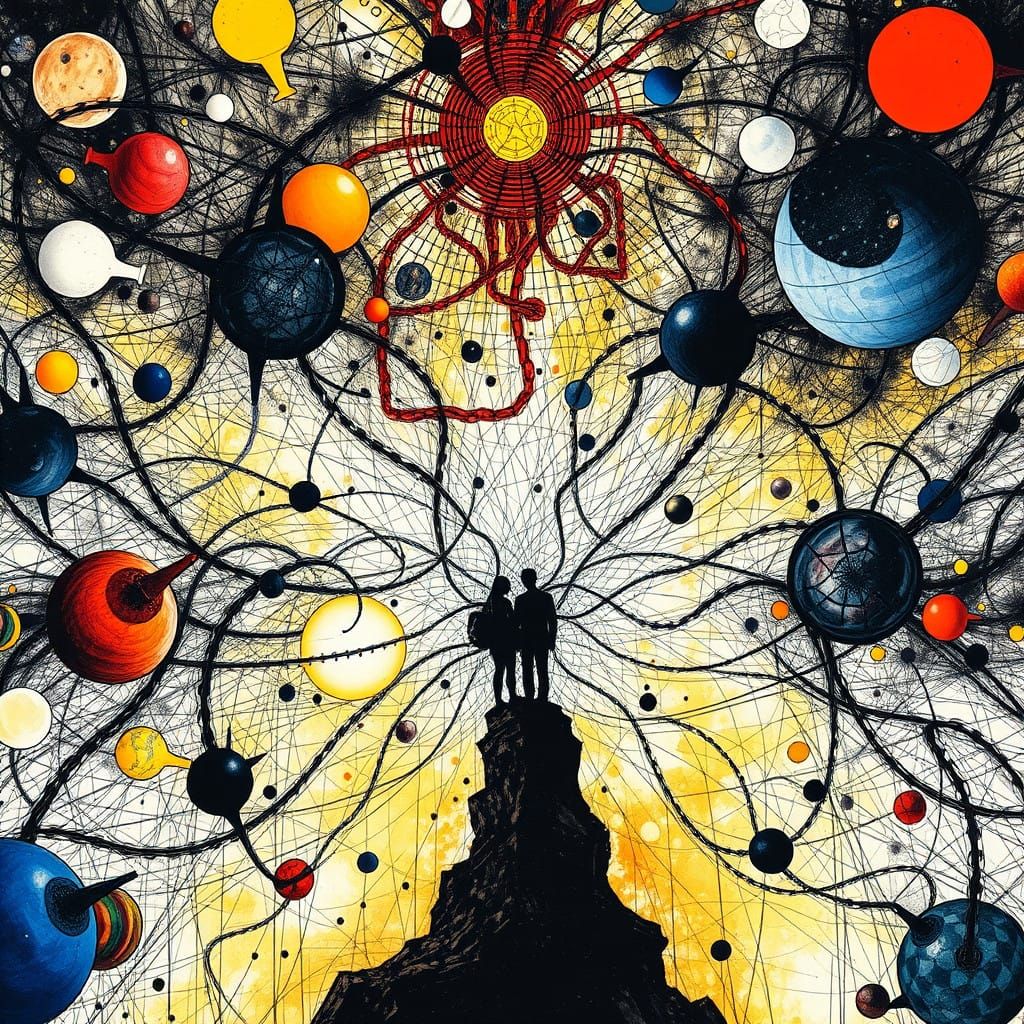 Hypercomplex Surrealist European Ink Art