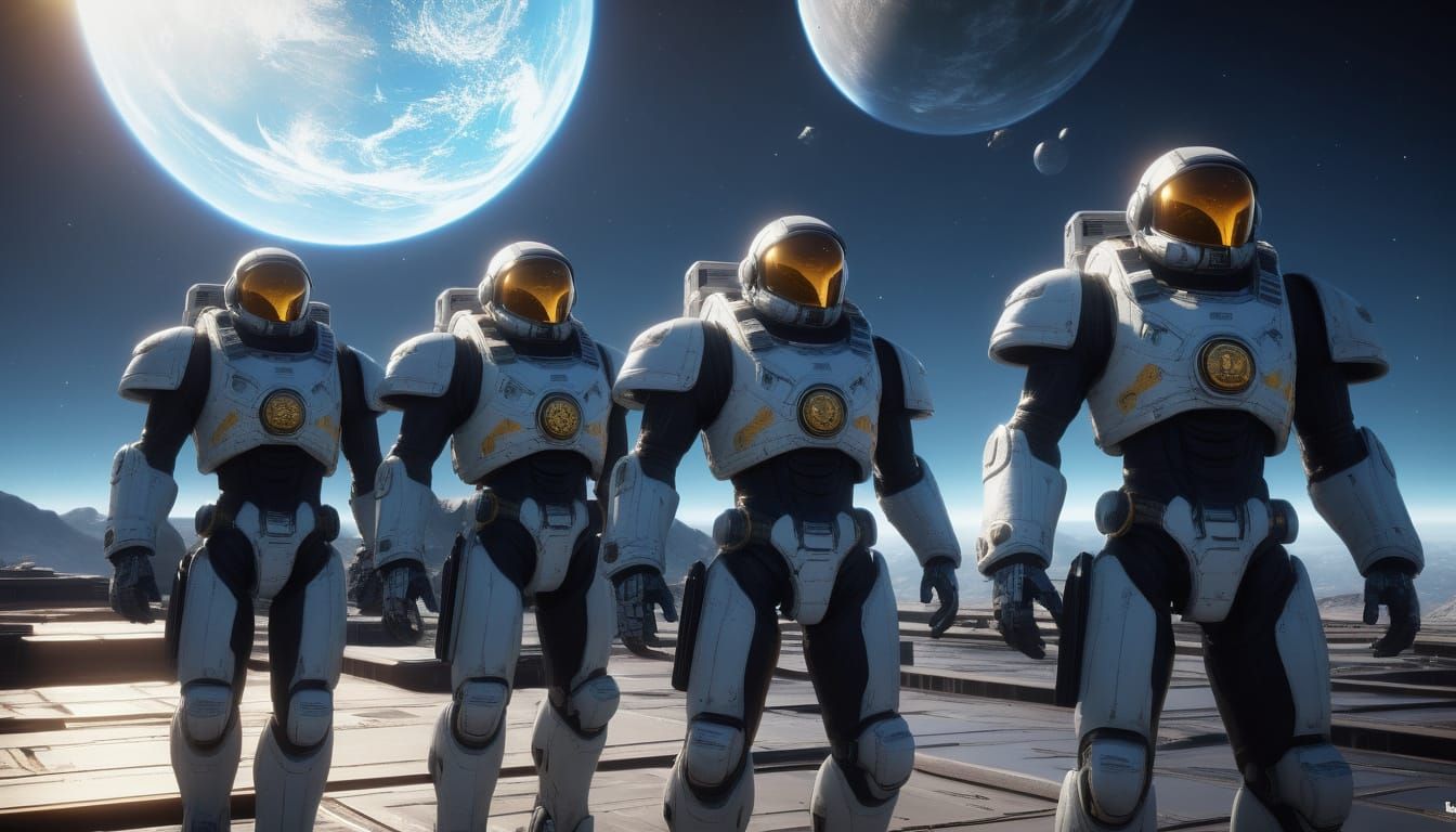 Galactic Space Marines Stand Ready Under Binary Suns