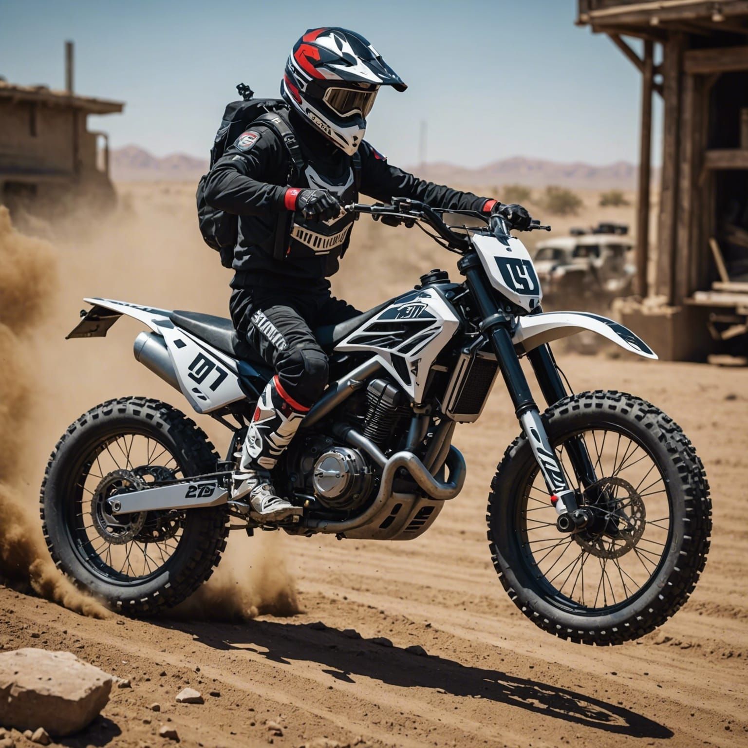 Dirt Bike with Mini Gun Digital Painting