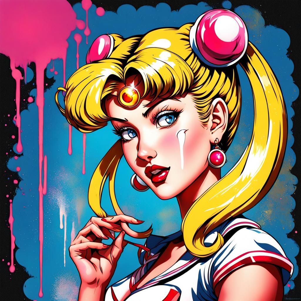 Sailor Moon As A 1940s Pin-up Girl