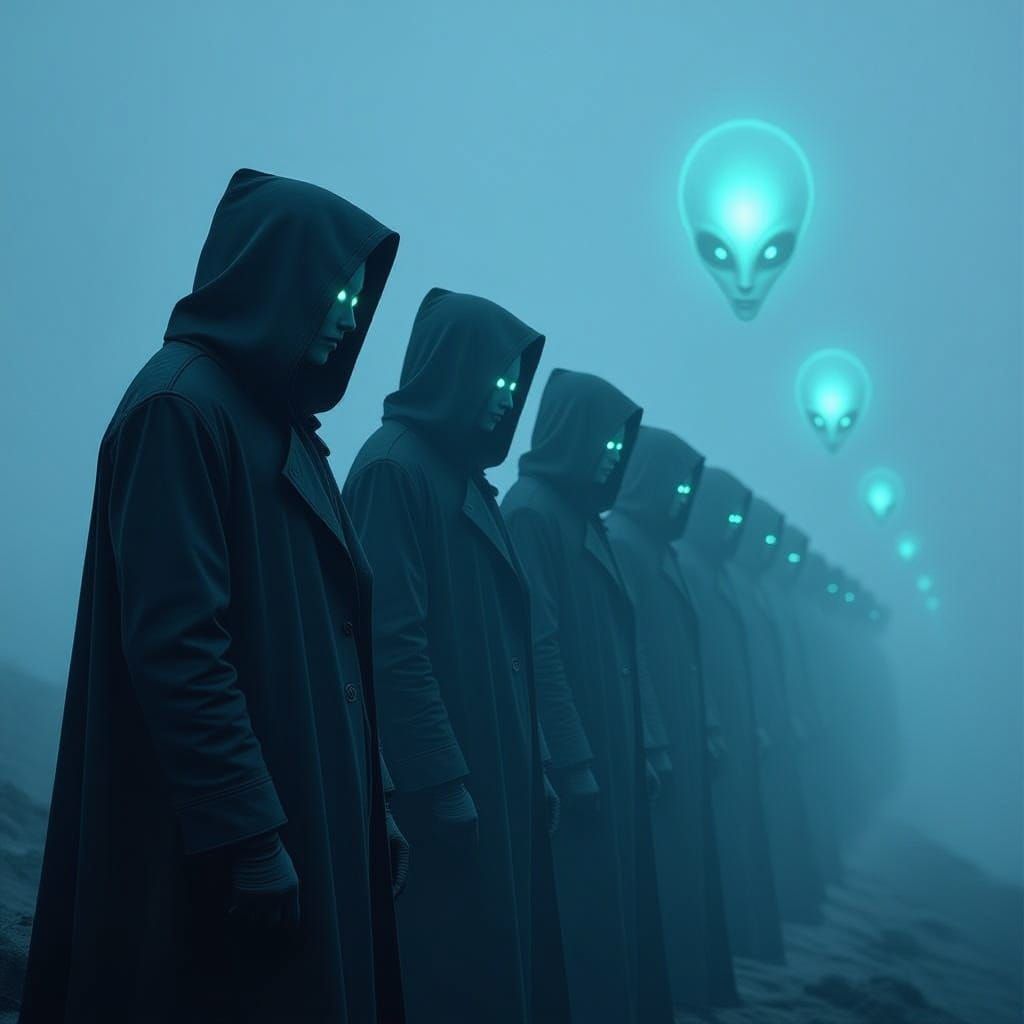 Ethereal Beings Emerge from Cosmic Fog in Mysterious, Dark S...