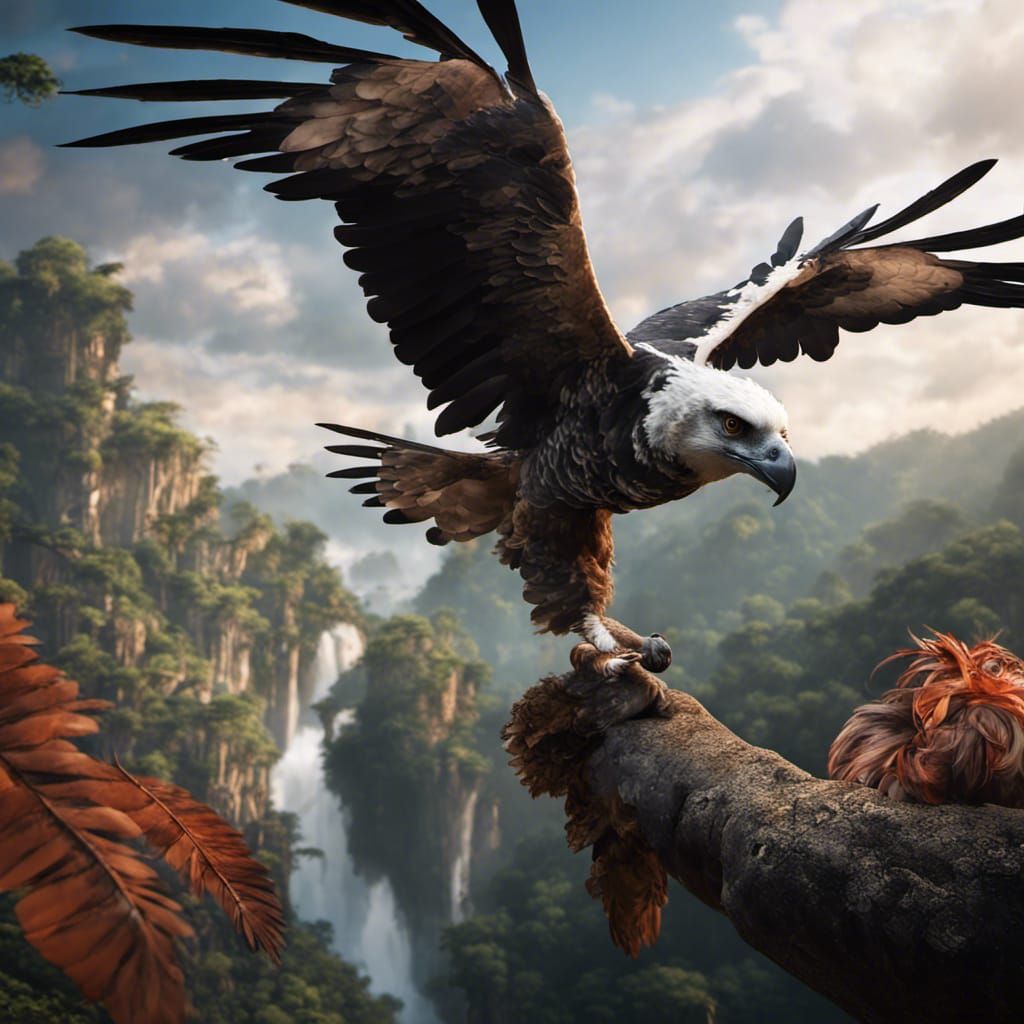 Harpy Eagle in South American Rainforest