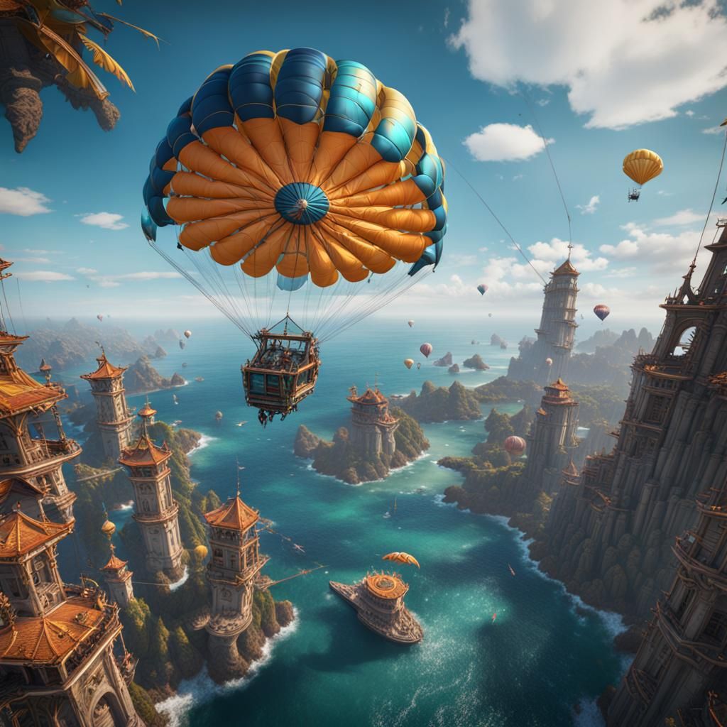 High Definition Parasail in Detailed Matte Painting