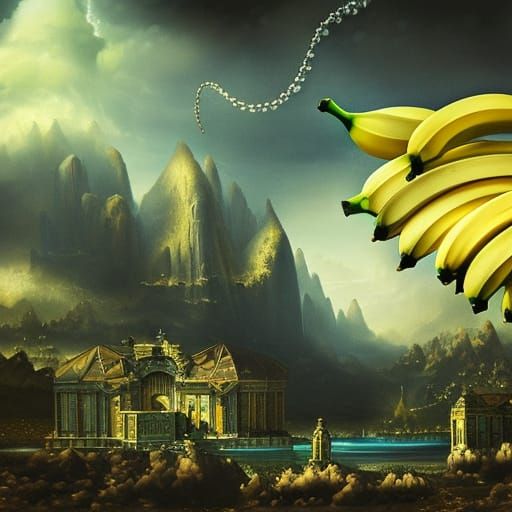 Banana with Glasses: Detailed Digital Matte Painting