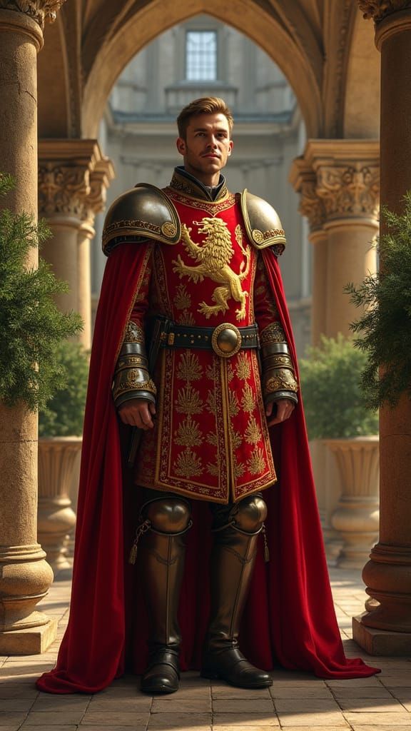 Regal Medieval Captain in Burgundian Livery