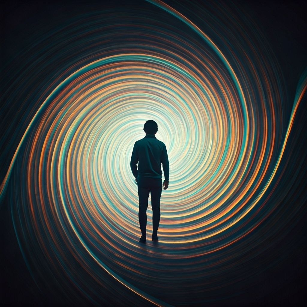 Iridescent Portal Blending Sci-Fi and Fantasy