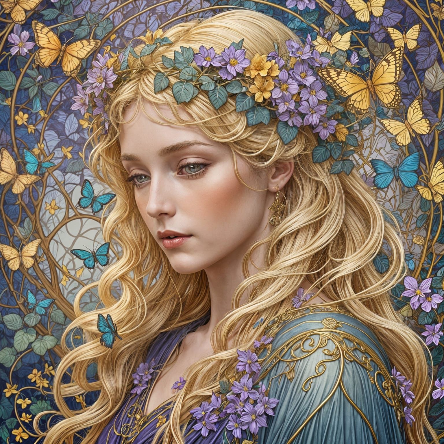 Art Nouveau Freyja Embraces Self-Love