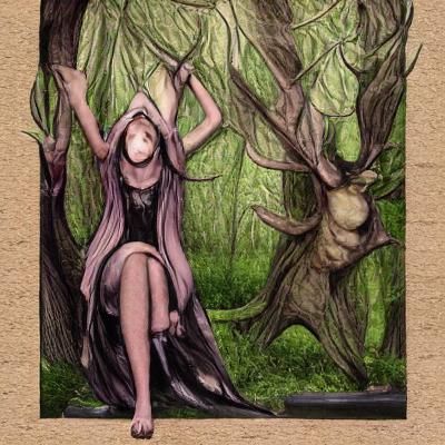 Stylized Nature Witches in Natural Setting