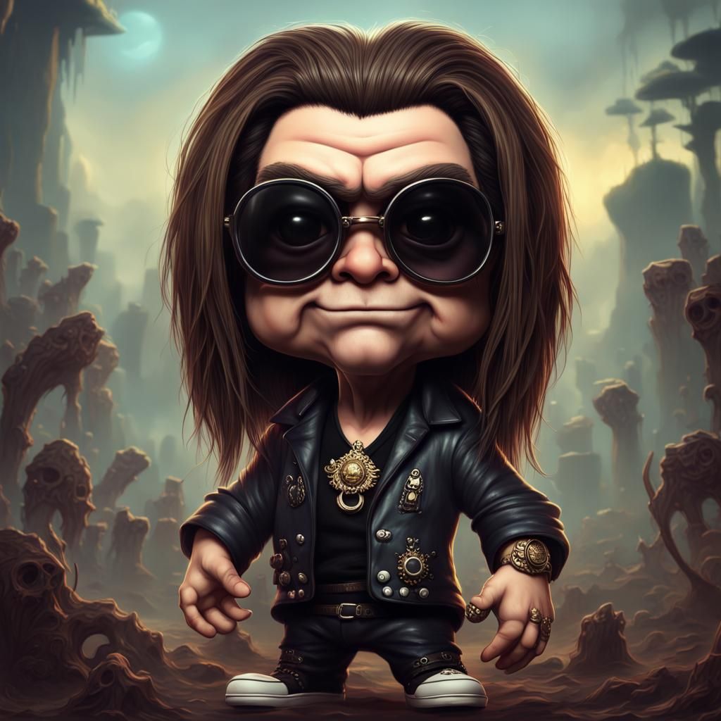 Ozzy Osborne as an adorable chibi character.