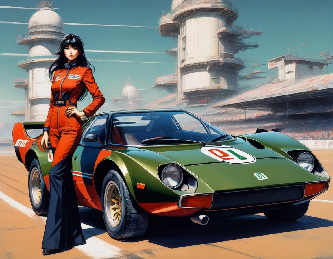 Anime Race Car Driver with Lancia Stratos