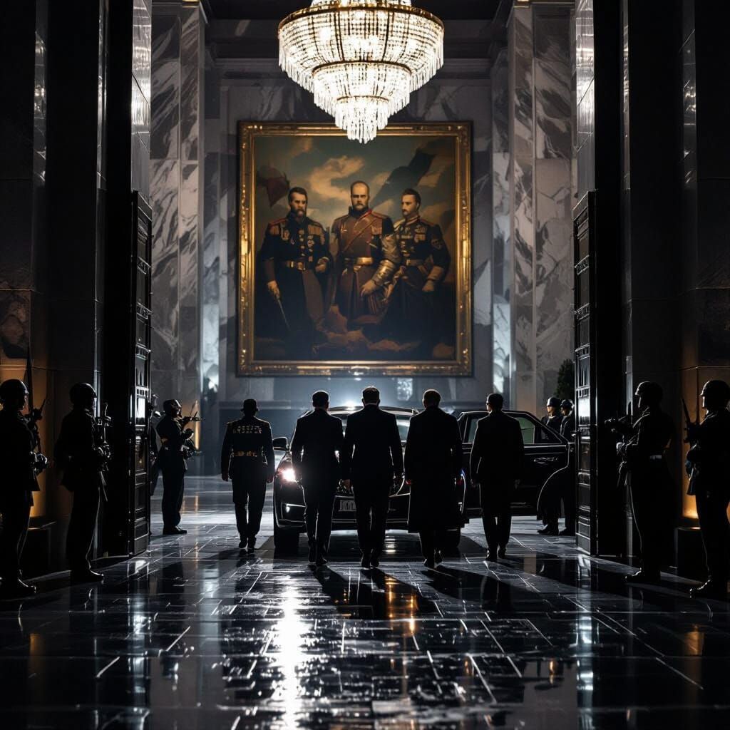 Major and Visitors Enter Secure Hallway