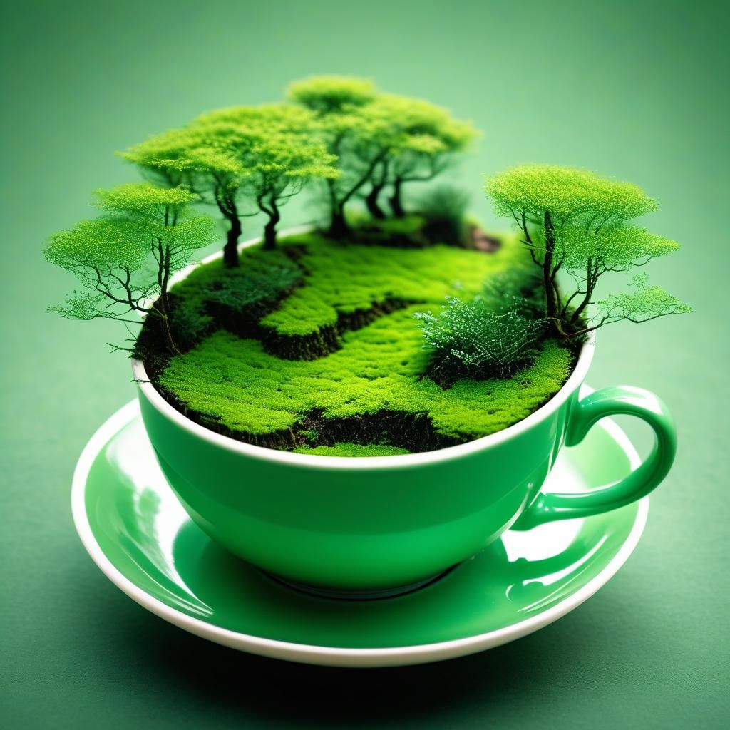 Miniature Forest Inside a Teacup