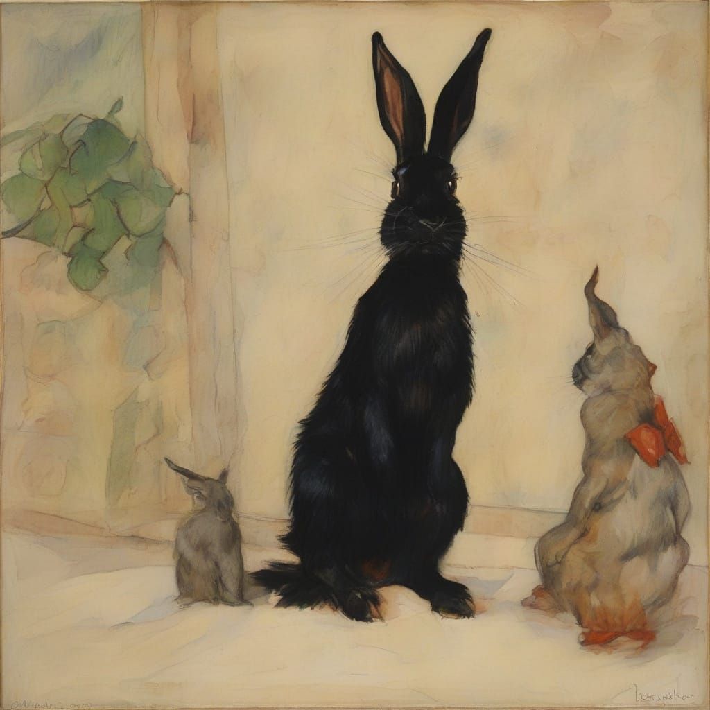 Vile Devil Possesses Rabbit in Artistic Illustration