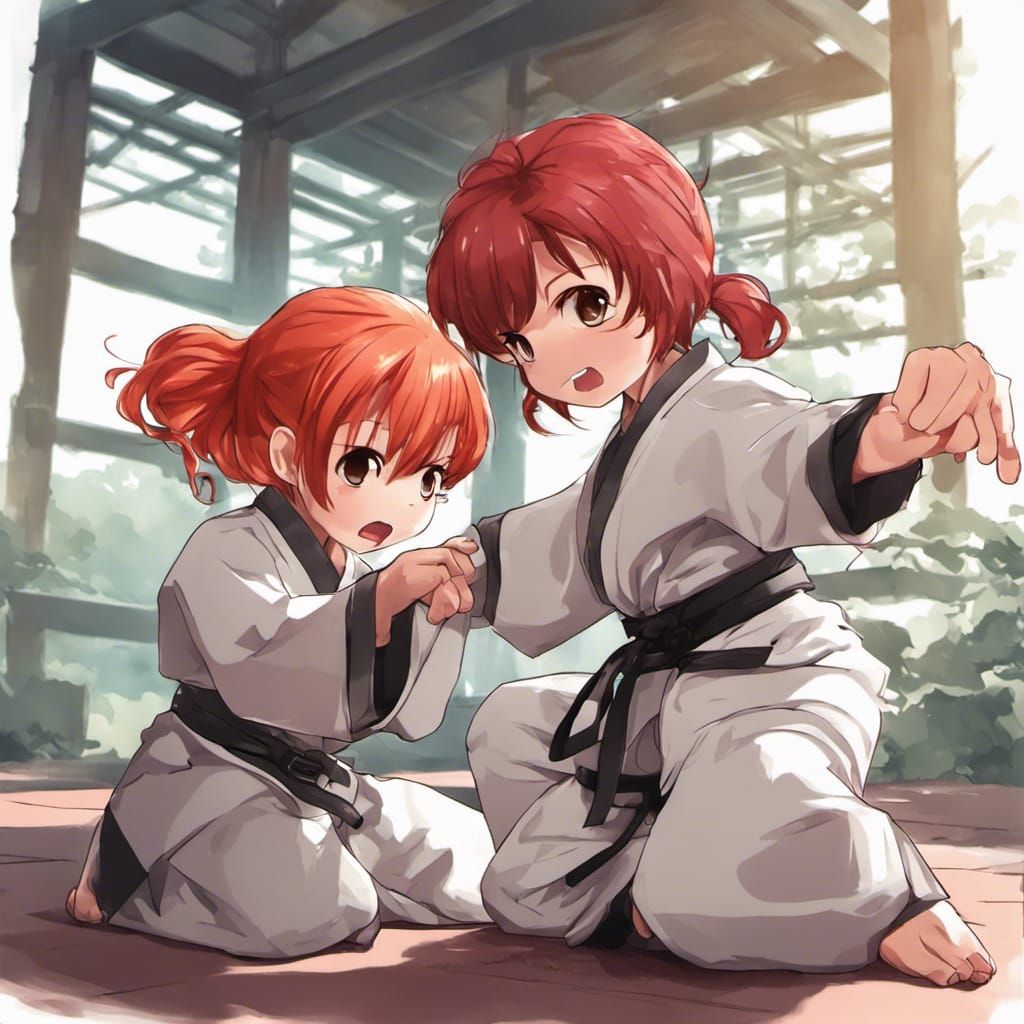 Chibi Martial Arts Lesson in Anime Style