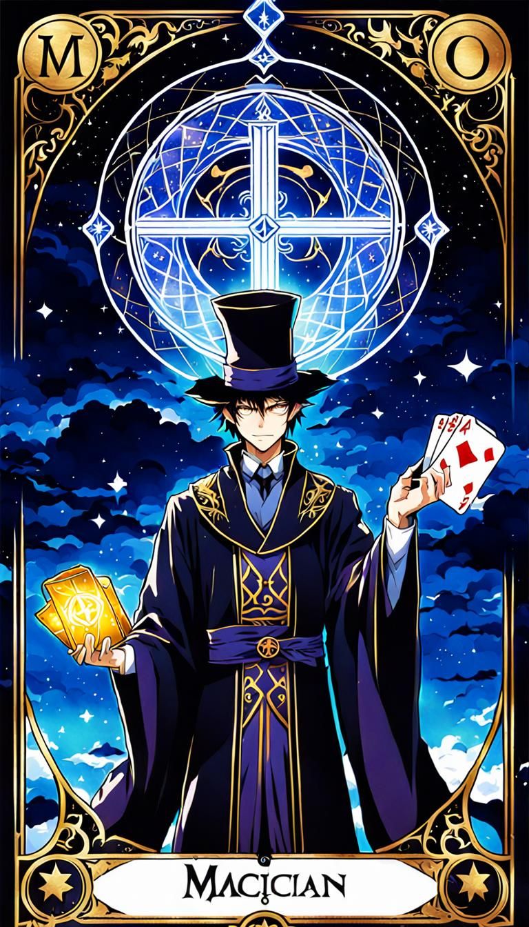The Magician Tarot Card in Anime Style