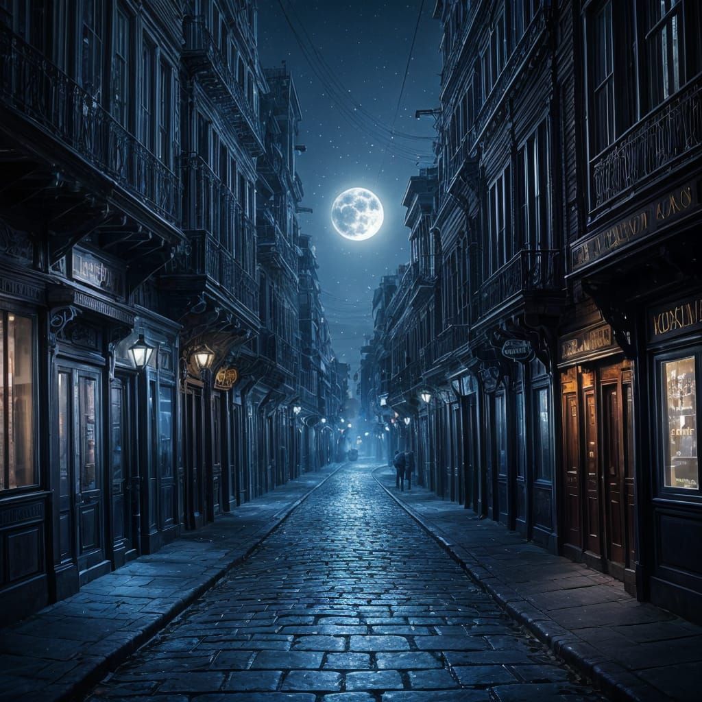 Magic Full Moon Illuminates the City