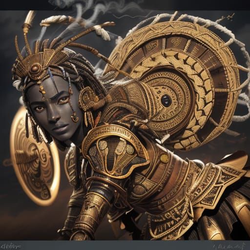 Orisha Priestess Leads Steampunk Train in Sepia Tones