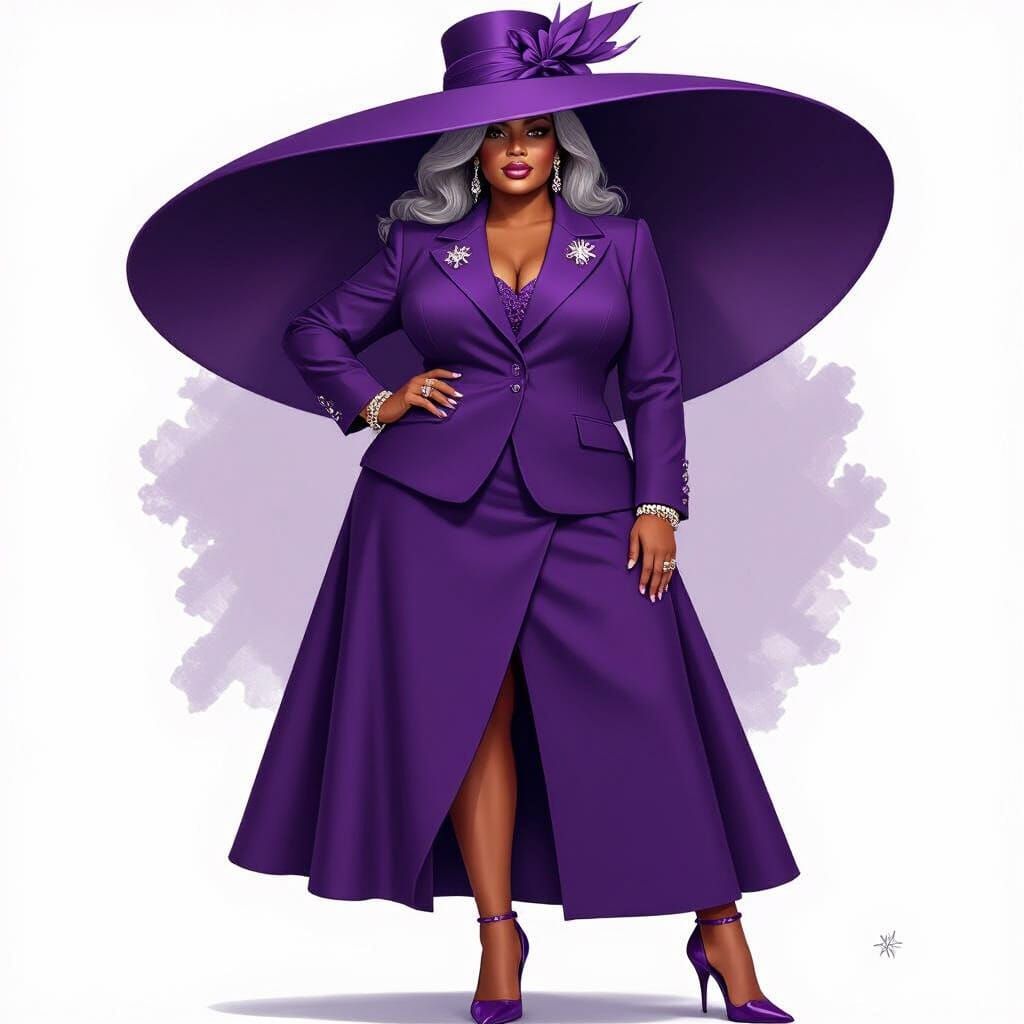 Elegant Plus Size Woman in Airbrush Pop Art