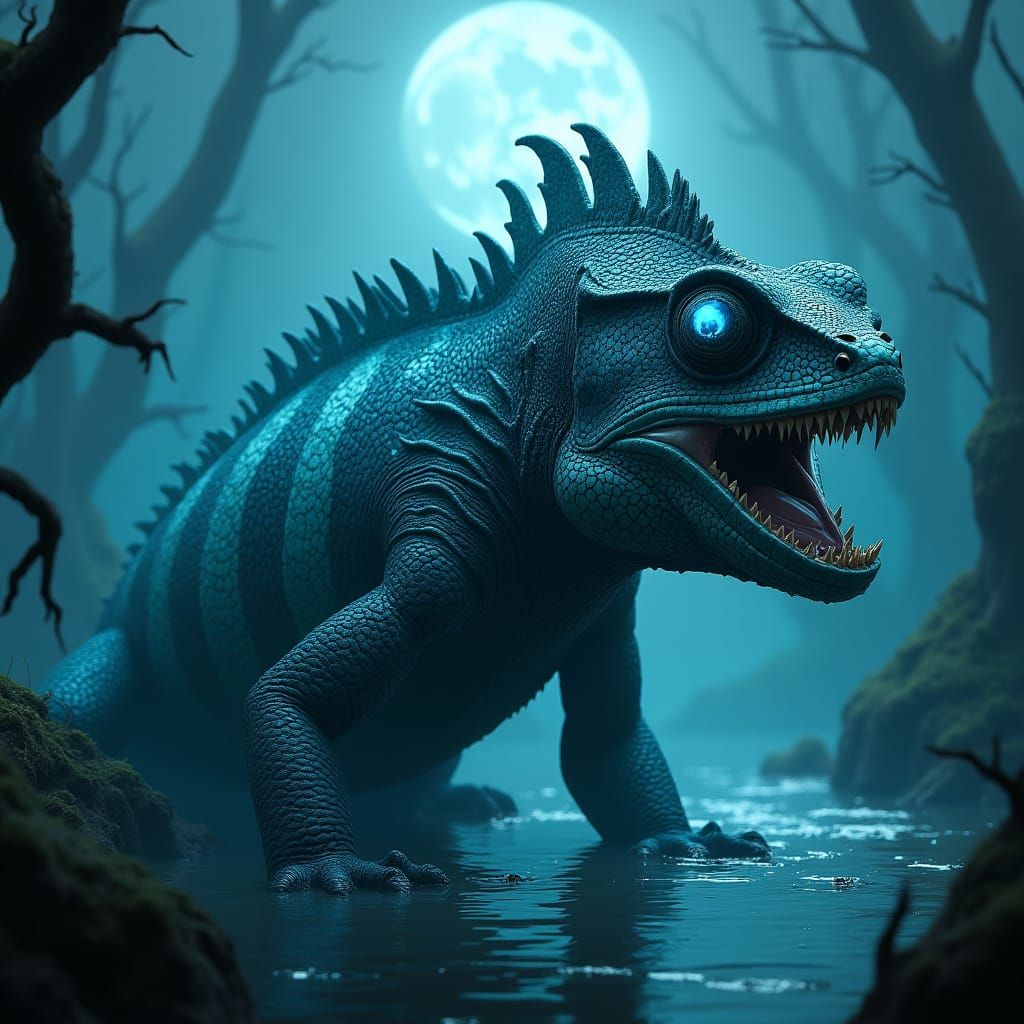 Mythical Ancient Chameleon Emerges from Swamp