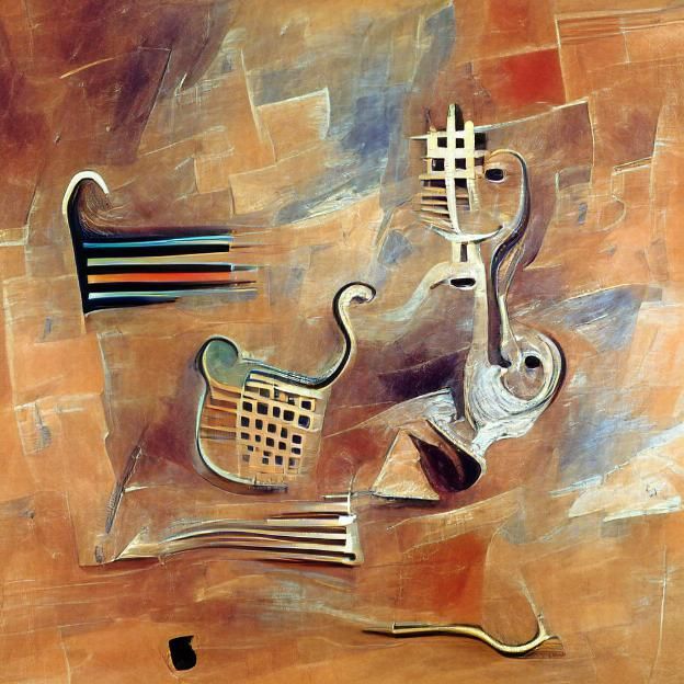 Abstract Space Instrument in Cubist Style