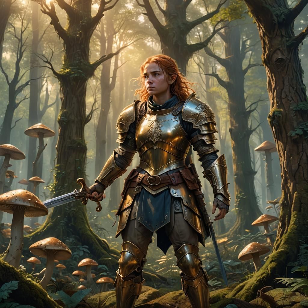 Halfling Paladin in Ethereal Forest: Fantasy Concept Art