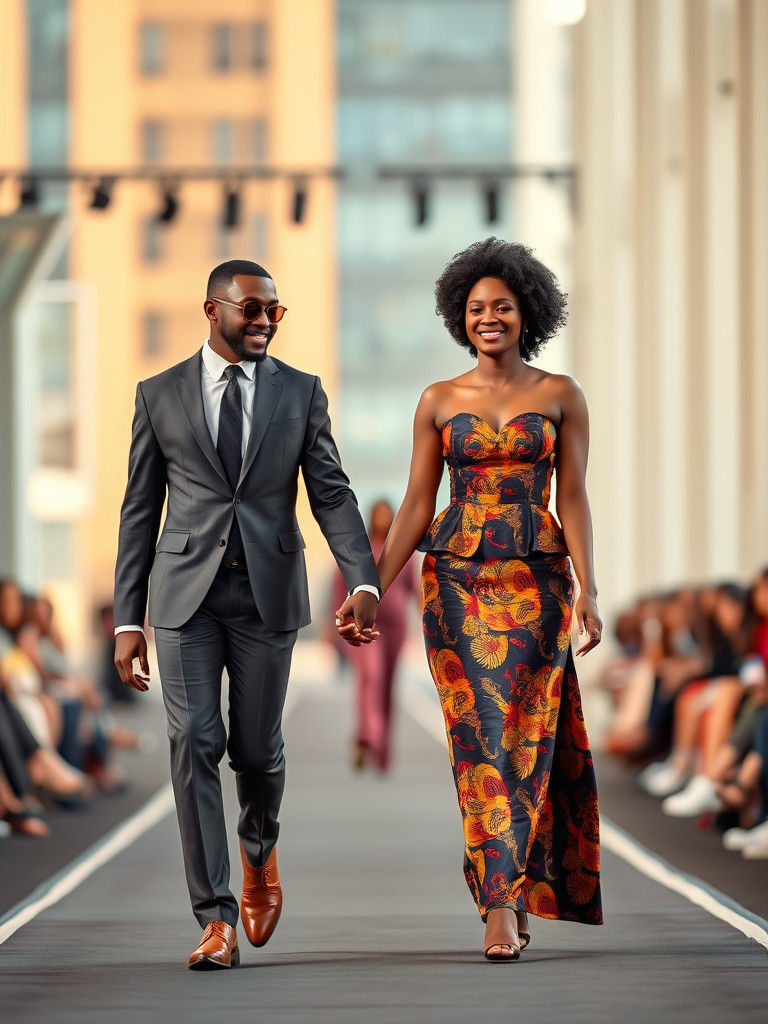 Stylish Nigerian Couple on Fashion Runway